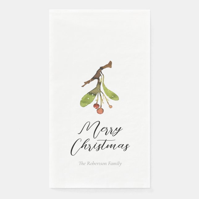 Serviette En Papier Élégant Noël Gui (Devant)