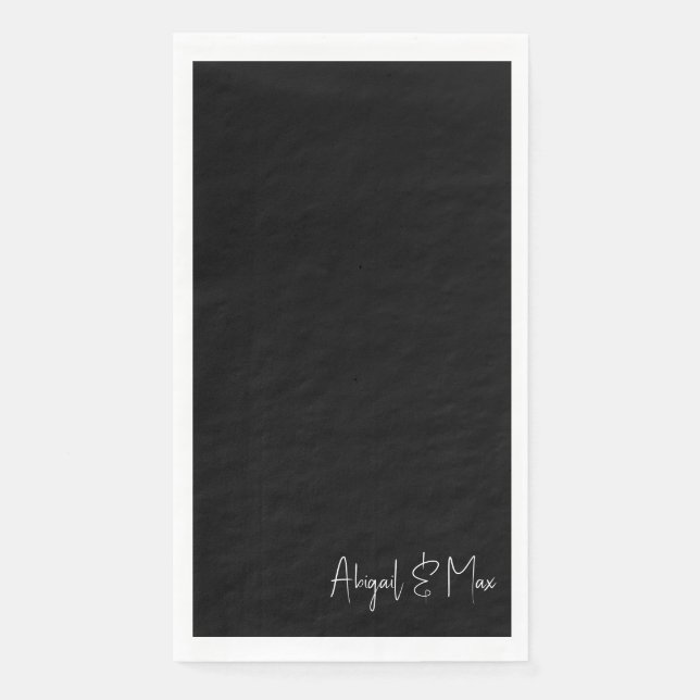 Serviette En Papier Élégant noir & blanc papier personnalisé serviette (Devant)