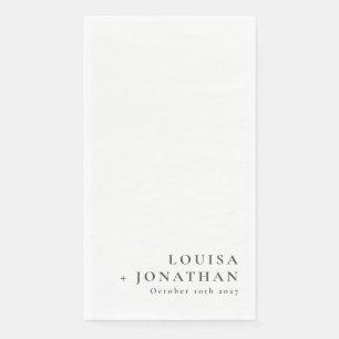 Serviette En Papier Elégant noir blanc tendance minimal personnalisé