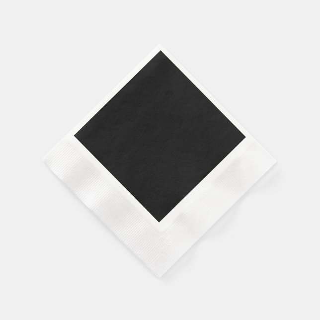 Serviette En Papier Élégant Noir Uni (Coin)
