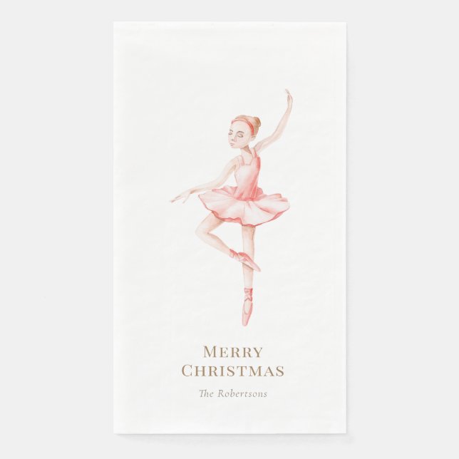 Serviette En Papier Elegant Nutcracker Ballerina Christmas (Devant)