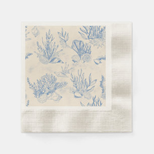 Serviette En Papier Elégant océane bleu toile