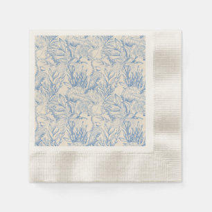 Serviette En Papier Elégant océane bleu toile