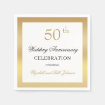 Élégant Or 50e Anniversaire de Mariage