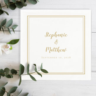 Serviette En Papier Élégant or Simple moderne minimaliste Mariage