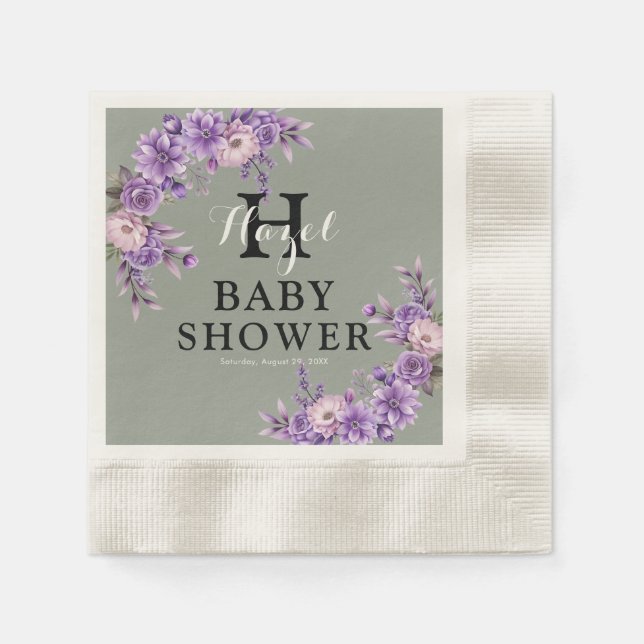 Serviette En Papier Élégant papier à cocktail rose floral (Devant)