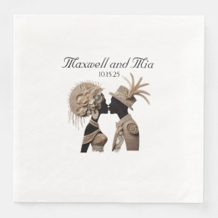 Serviette En Papier Élégant Papier de réception de mariage serviettes