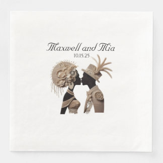 Serviette En Papier Élégant Papier de réception de mariage serviettes