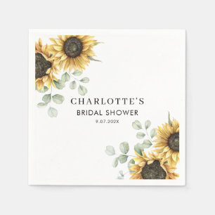 Serviette En Papier Élégant papier floral tournesol pour la douche de