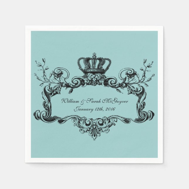 Serviette En Papier Élégant Papier Mariage Regal (Devant)