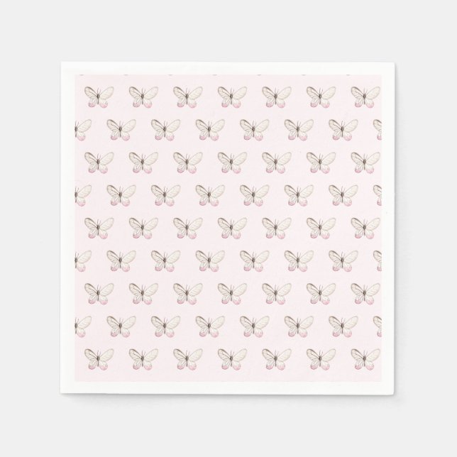 Serviette En Papier Élégant Papier Motif rose-Beurre rose (Devant)