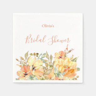 Serviette En Papier Élégant papier peint floral aquarelle rose pour Ba