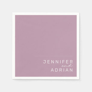 Serviette En Papier Elégant Pastel Minimal Purple Mariage moderne Napk