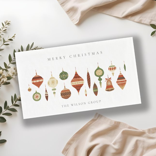 SERVIETTE EN PAPIER ÉLÉGANT PASTEL ROUGE ÉTOILE VERT CHIRSTMAS ORNAMES (Créateur téléchargé)