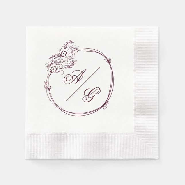 Serviette En Papier Elegant Personalized Wedding Napkin (Devant)