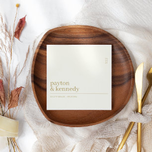 Serviette En Papier Elégant Personnalisé Avec Nom Mariage Réception