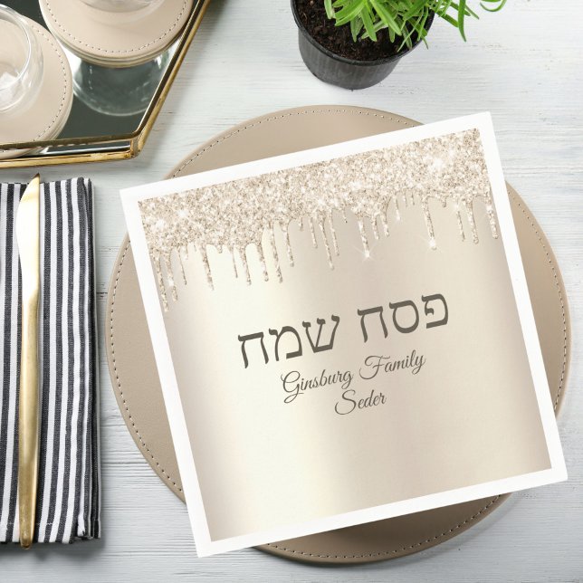Serviette En Papier Élégant Pesach Sameach Passover à la sauce au cham (Créateur téléchargé)