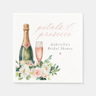 Serviette En Papier Élégant Pétales et Fête des mariées Prosecco