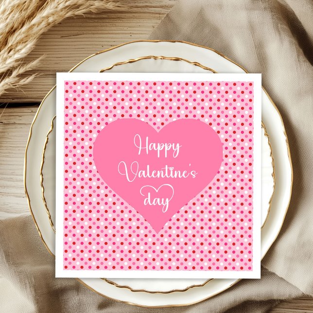 Serviette En Papier Elegant Pink Red Hearts Valentine Napkins (Elegant Pink Red Hearts Valentine Napkins)