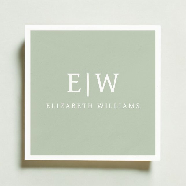 Serviette En Papier Élégant professionnel simple Monogramme minimalist (Créateur téléchargé)