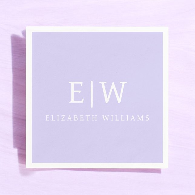 Serviette En Papier Élégant professionnel simple Monogramme minimalist (Créateur téléchargé)