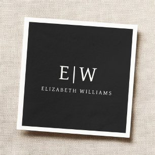 Serviette En Papier Élégant professionnel simple Monogramme minimalist