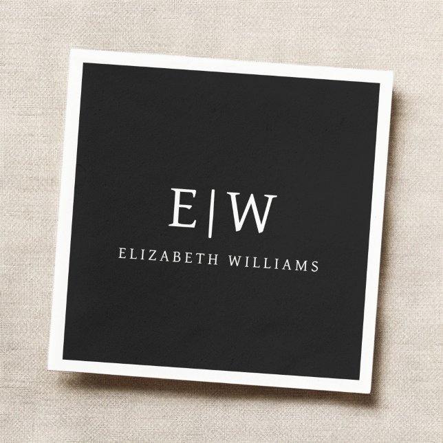 Serviette En Papier Élégant professionnel simple Monogramme minimalist (Créateur téléchargé)