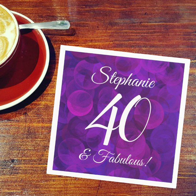 Serviette En Papier Elégant Purple 40 et Fabuleux fête d'anniversaire (Créateur téléchargé)