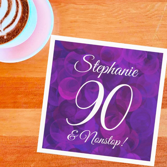 Serviette En Papier Elegant Purple 90 et fête d'anniversaire sans esca (Créateur téléchargé)