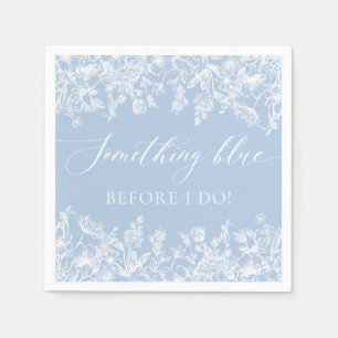 Serviette En Papier Élégant quelque chose de bleu avant de faire Fête 