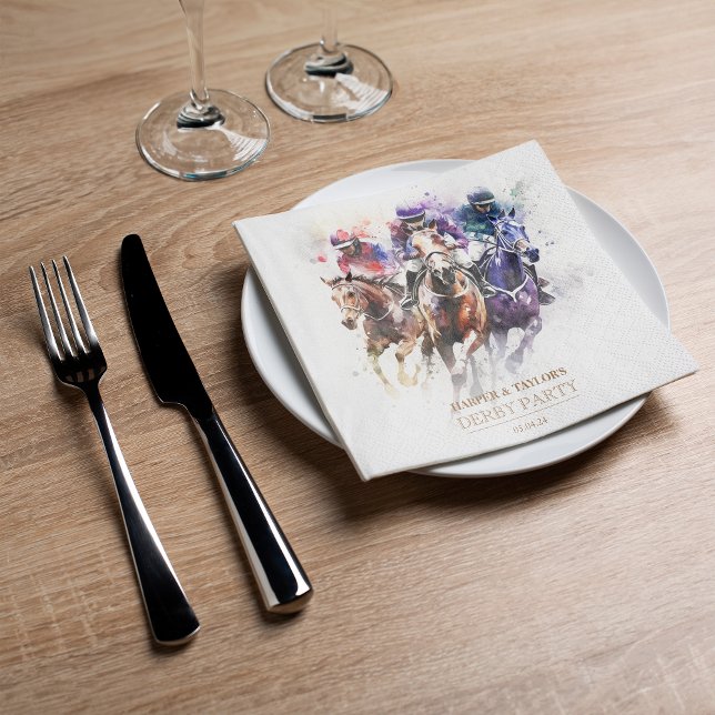 Serviette En Papier Élégant Race Horse Derby Party équestre (Wrap Your Drinks in Derby Chic: Napkins Inspired by the Winner's Circle! )