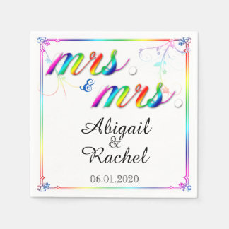 Serviette En Papier Elégant Rainbow Floral Mme Mariage Napkin