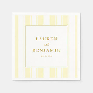 Serviette En Papier Élégant rayé de crème minimaliste