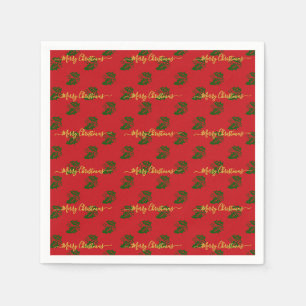 Serviette En Papier Élégant Red Custom Christmas Livre creux