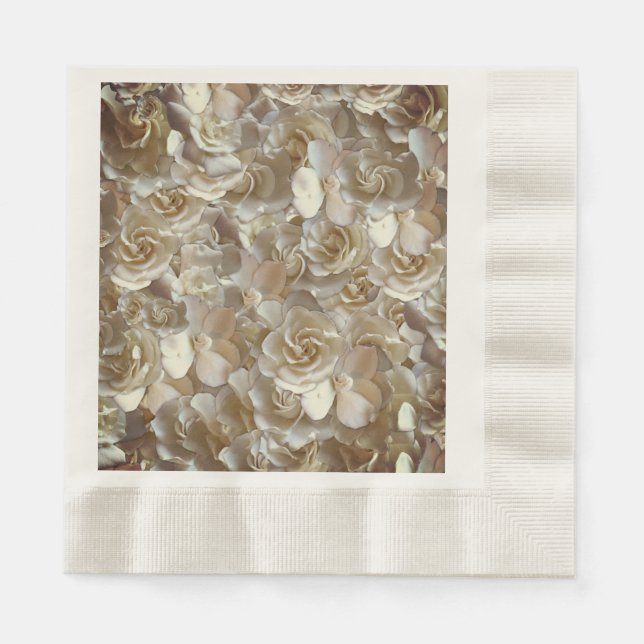 Serviette En Papier Élégant Rose floral Motif pétal (Devant)