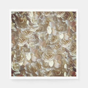 Serviette En Papier Élégant Rose floral Motif pétal