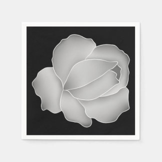 Serviette En Papier Elégant rose gris argenté sur noir ou toute couleu