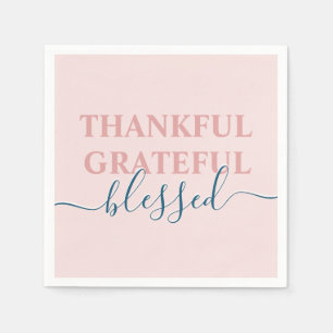 Serviette En Papier Élégant rose vif remerciant béni