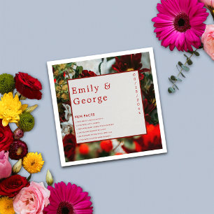 Serviette En Papier Élégant Roses rouges Fun Facts été Floral Mariage