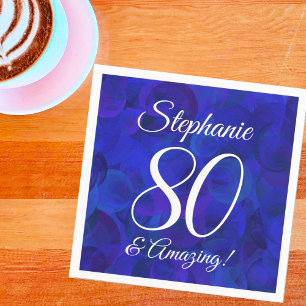 Serviette En Papier Elégant Royal Blue 80 et fête d'anniversaire Extra