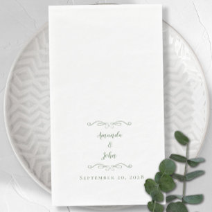 Serviette En Papier Elégant Sage Green Chic Formal Mariage Réception