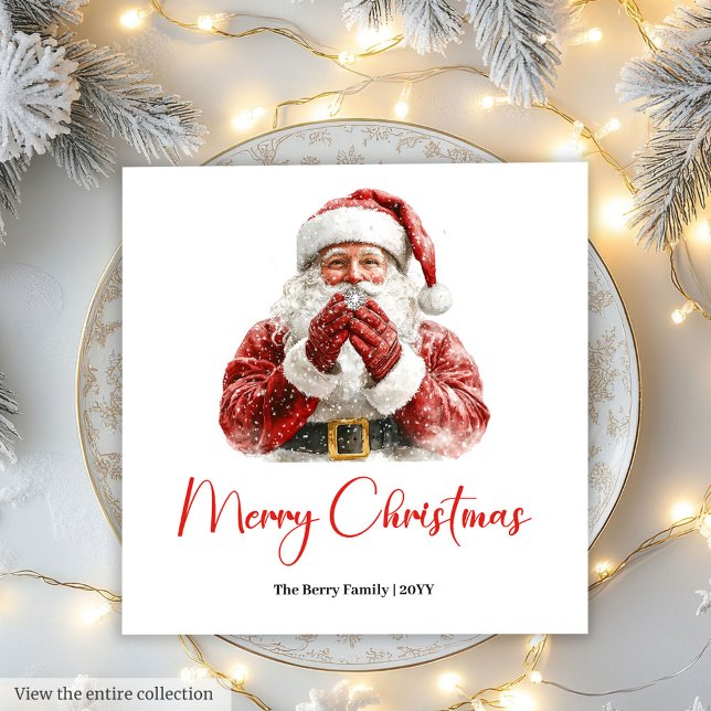 Serviette En Papier Elegant Santa Claus Classic Festive Holiday Napkin (Elegant Santa Claus Classic Festive Holiday Napkin)
