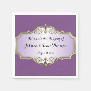 Serviette En Papier Élégant Satin Antique Mariage