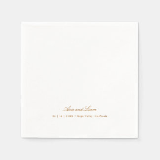 Serviette En Papier Élégant script moderne minimaliste Mariage
