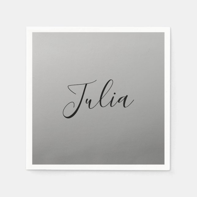 Serviette En Papier Élégant script moderne modifiable écriture de text (Devant)