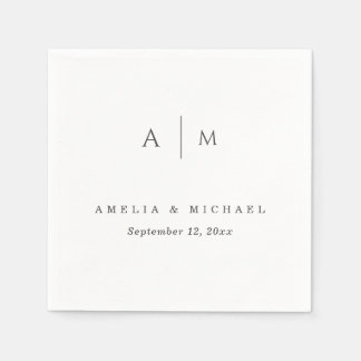 Serviette En Papier Élégant script personnalisé mariage serviettes