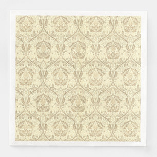 Serviette En Papier Elégant sépia tan motif floral