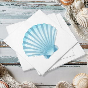 Serviette En Papier Elégant Shell Beach Blue Mariage nautique