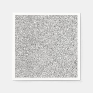 Serviette En Papier Elegant Silver Glitter