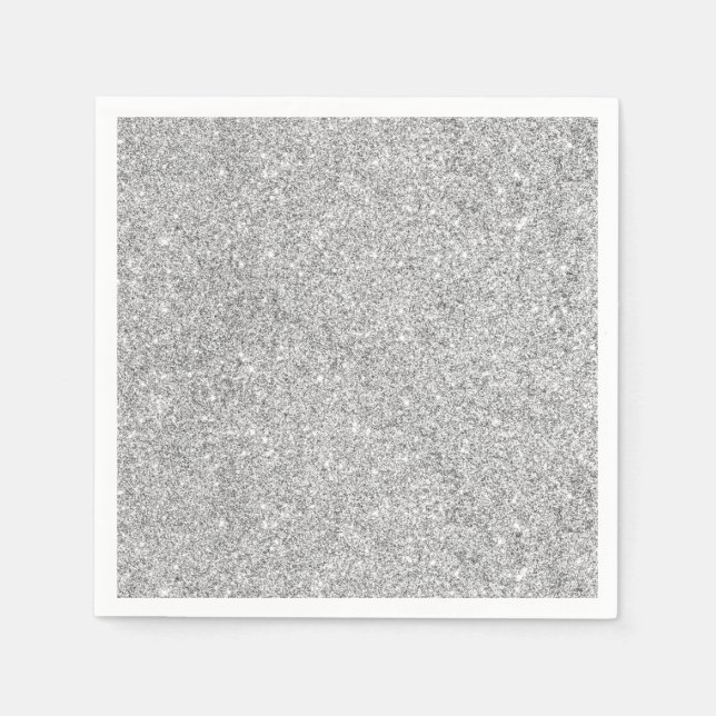 Serviette En Papier Elegant Silver Glitter (Devant)